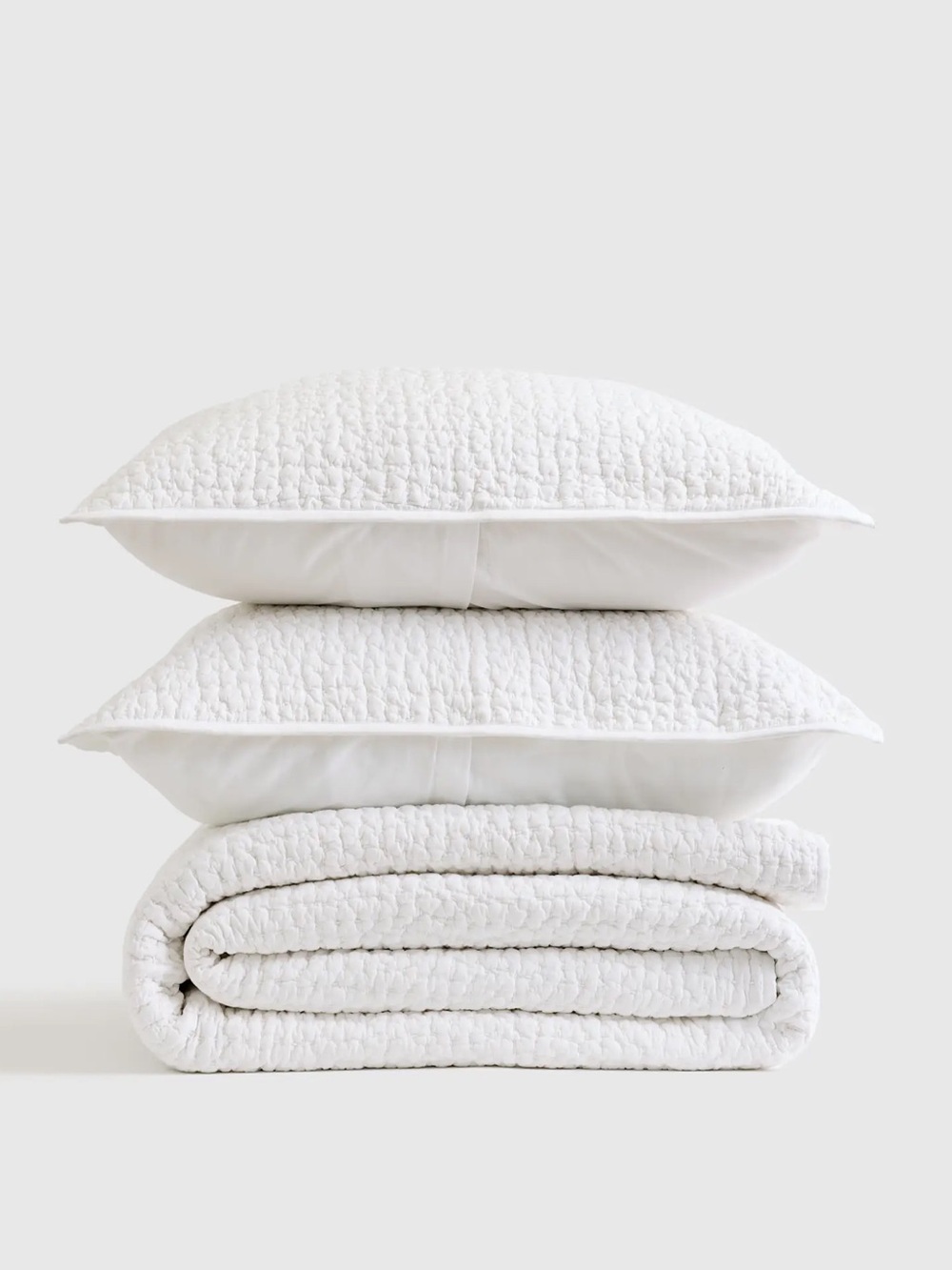 NWT Quince White Organic Cotton Hand Stitched Quilt and Sham Set! - Picture 2 of 12